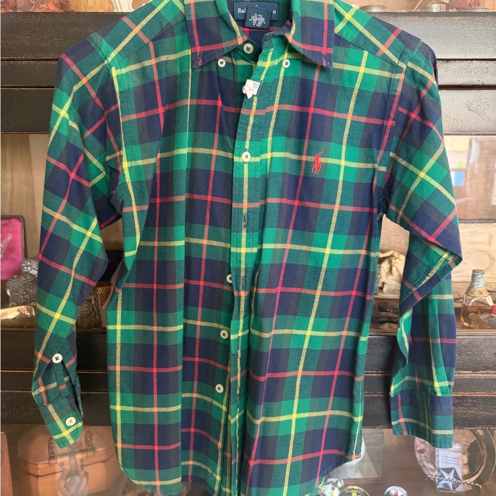 Polo by Ralph Lauren Green Plaid Button-Down Shirt Boys Small
